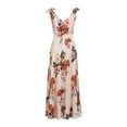 thumbnail image 3 of goowrom Women's Long Flower Pattern Slender Waist Strap Style Dress, 3 of 7
