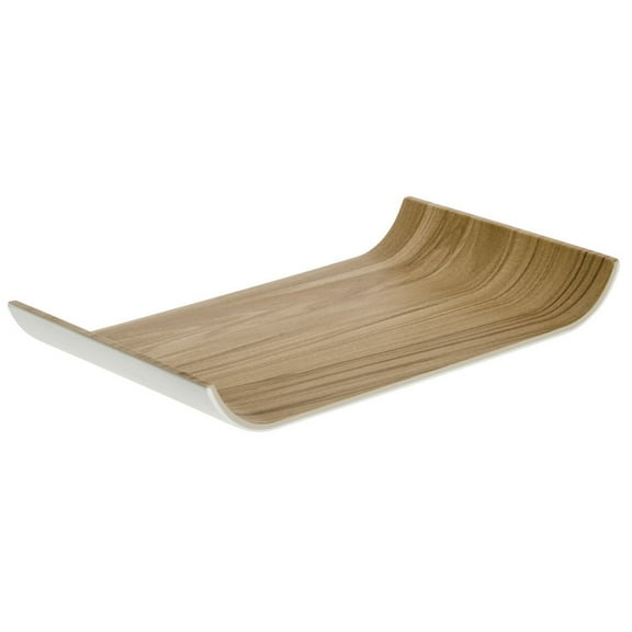 HUBERT® Serving Tray Wood-Look Melamine Black and Light Brown - 10 1/4 L x 6 1/4 W x 1 1/5 H
