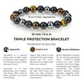 thumbnail image 2 of Triple Protection Bracelet - For Protection - Bring Luck And Prosperity - Hematite - Black Obsidian - Tiger Eye - Stone Bracelets，JUN, 2 of 7