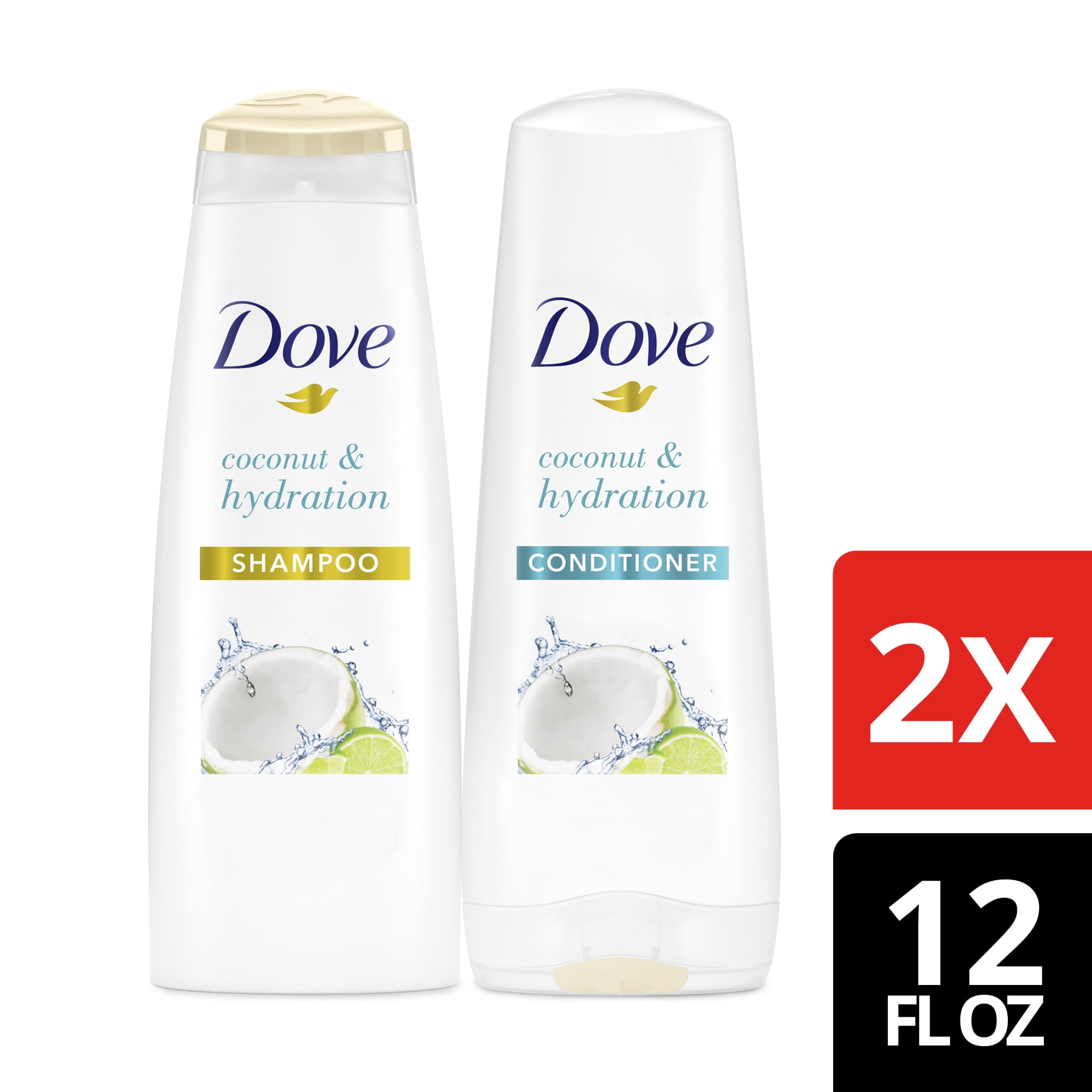 Dove Nourishing Secrets Coconut & Hydration Shampoo and Conditioner, 12 oz, 2 count