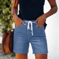 thumbnail image 5 of SwiftWear Jean Shorts Womens High Waisted Drawstring Denim Shorts with Pockets Trendy Summer Casual Cut Off Jeans, 5 of 8