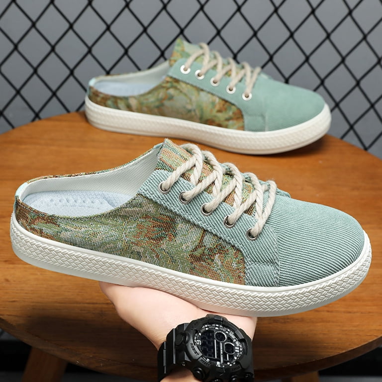 〽️Closed Toe Loafers Sneakers Men\'s Green Canvas Slip On Casual Lightweight Difumos Men main image 4