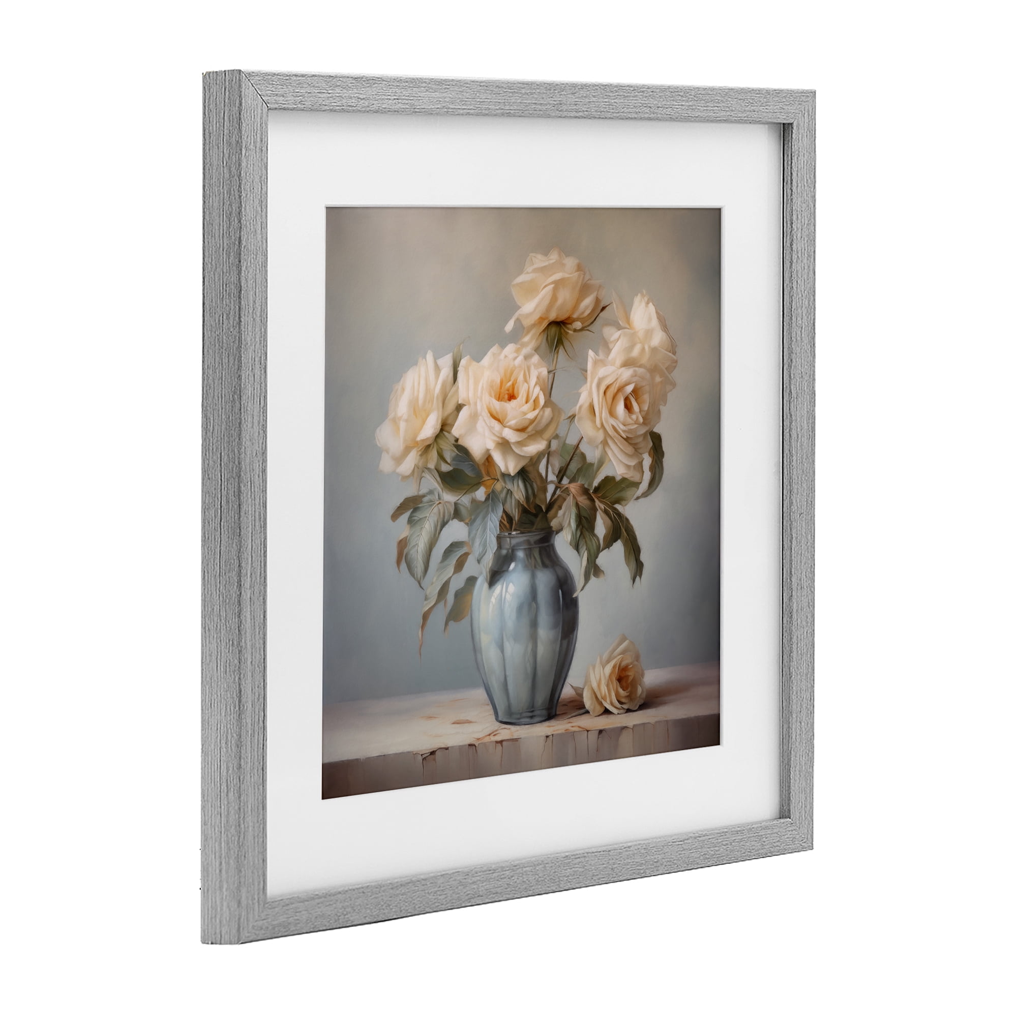 Stupell Industries Vintage Rose Paragon Gray Framed Print Under Glass, design by Steve Hunziker
