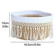 thumbnail image 2 of Yuedong Household Debris Basket Home Organization Tassel Household Products Jute and Cotton Rope White Cosmetic Storage Box, 2 of 15