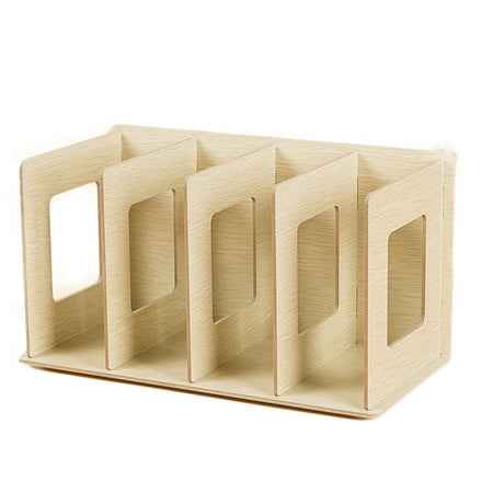 - Creative Wooden DIY Desktop Book CD Storage Sorting Bookends Office Carrying Shelves - Oak