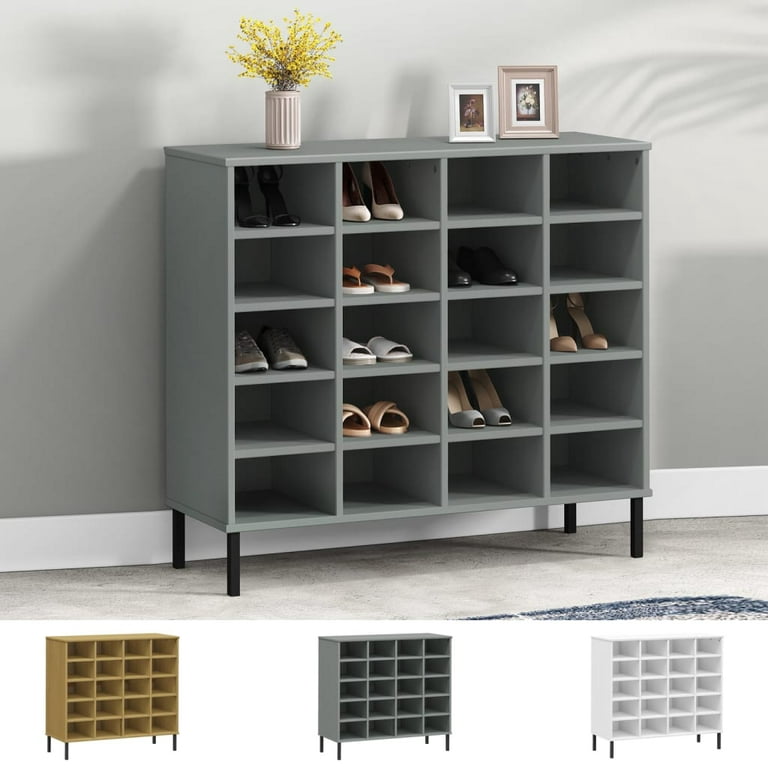 vidaXL Shoe Cabinet 11.8 x13.4 x41.3 Solid Wood Pine, 1 pcs/pcs - Ralphs
