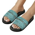 thumbnail image 5 of GZHJMY Stylish Slides for Women Men, Blue Wooden Board Soft Flexible Slip-on Sandals Slippers, 5 of 7