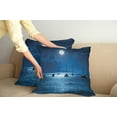 thumbnail image 3 of Ambesonne Ocean Throw Pillow Cover 2 Pack, Dramatic Nighttime Sky, 20", Navy White, 3 of 6