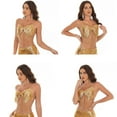 thumbnail image 2 of Aellinatey Sequins Halter Deep V Neck Backless Crop Tank Tops Club Party Raves Outfits, 2 of 17