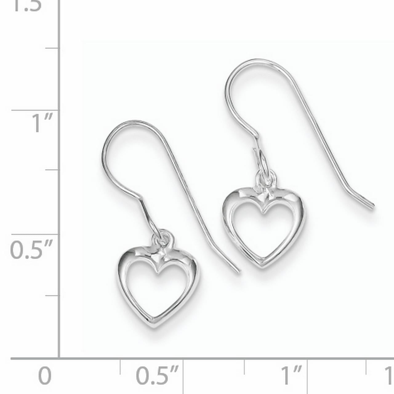 Primal Silver Sterling Silver Heart Dangle Shepherd Hook Earrings