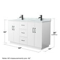 thumbnail image 4 of Elan TK 60" White Double Vanity & White Carrara Marble Top & Black Trim, 4 of 5