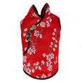 thumbnail image 3 of Blusa para perro con estampado floral, cheongsam estampado para mascotas, cheongsam para perro sin encogimiento, traje Tang sin mangas para cachorros, 3 of 5