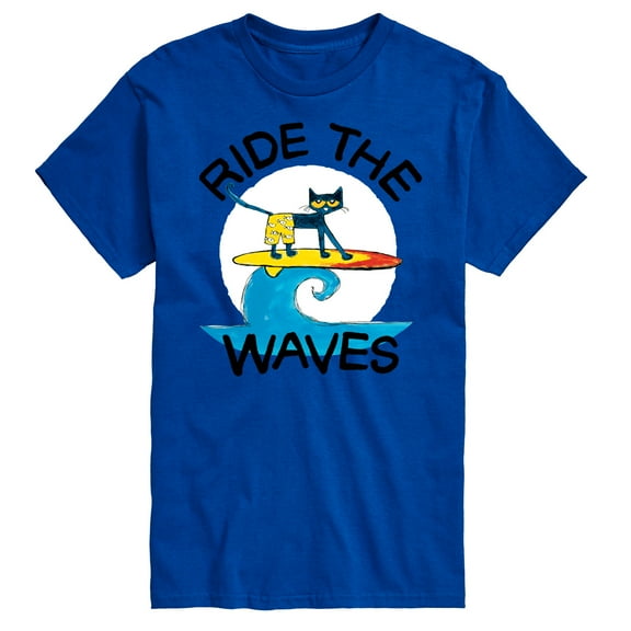 Pete The Cat - Ride The Waves - Men's Short Sleeve Graphic T-Shirt