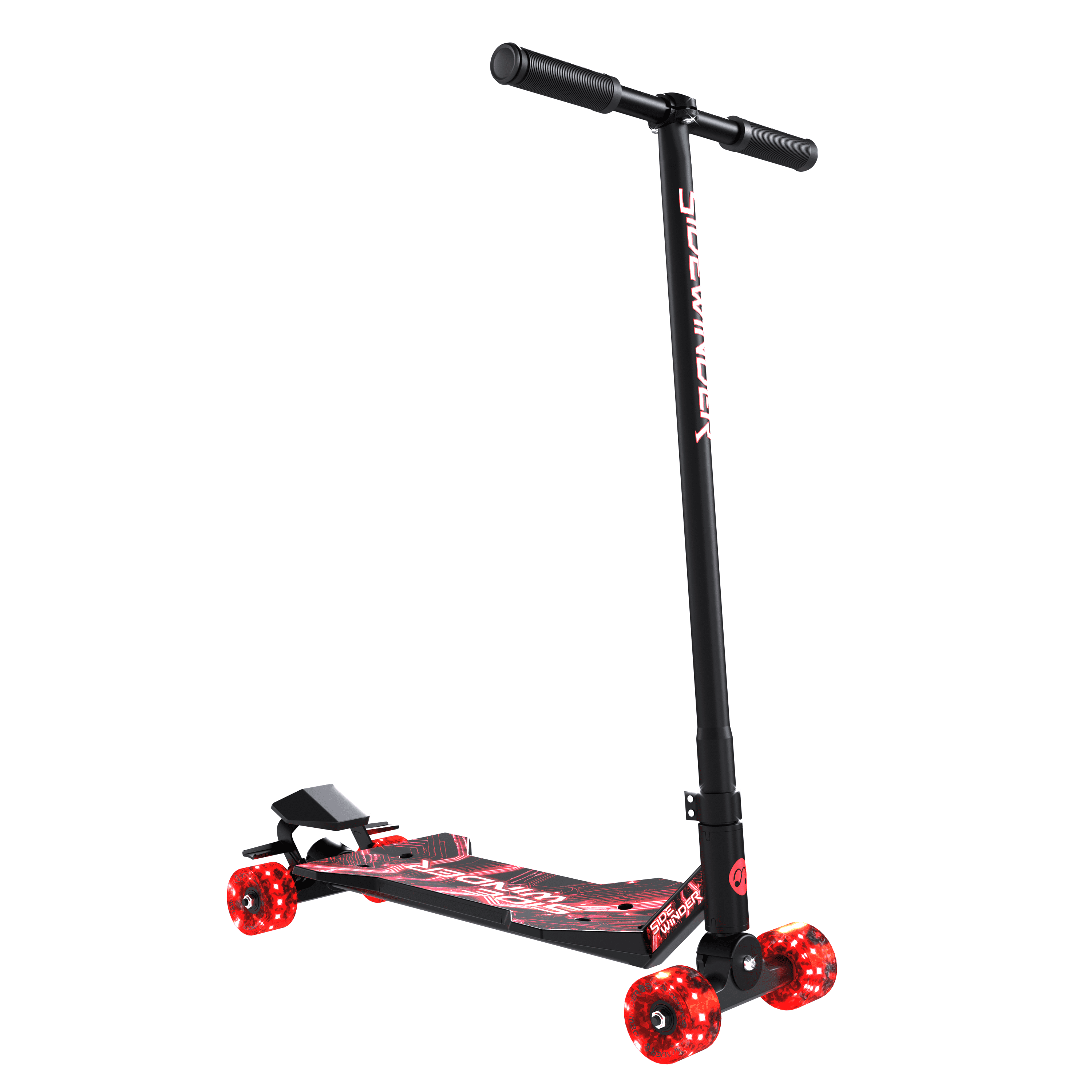 MELO Sidewinder Kids Carving Scooter with 70mm LED Wheels, Ages 5+, Red