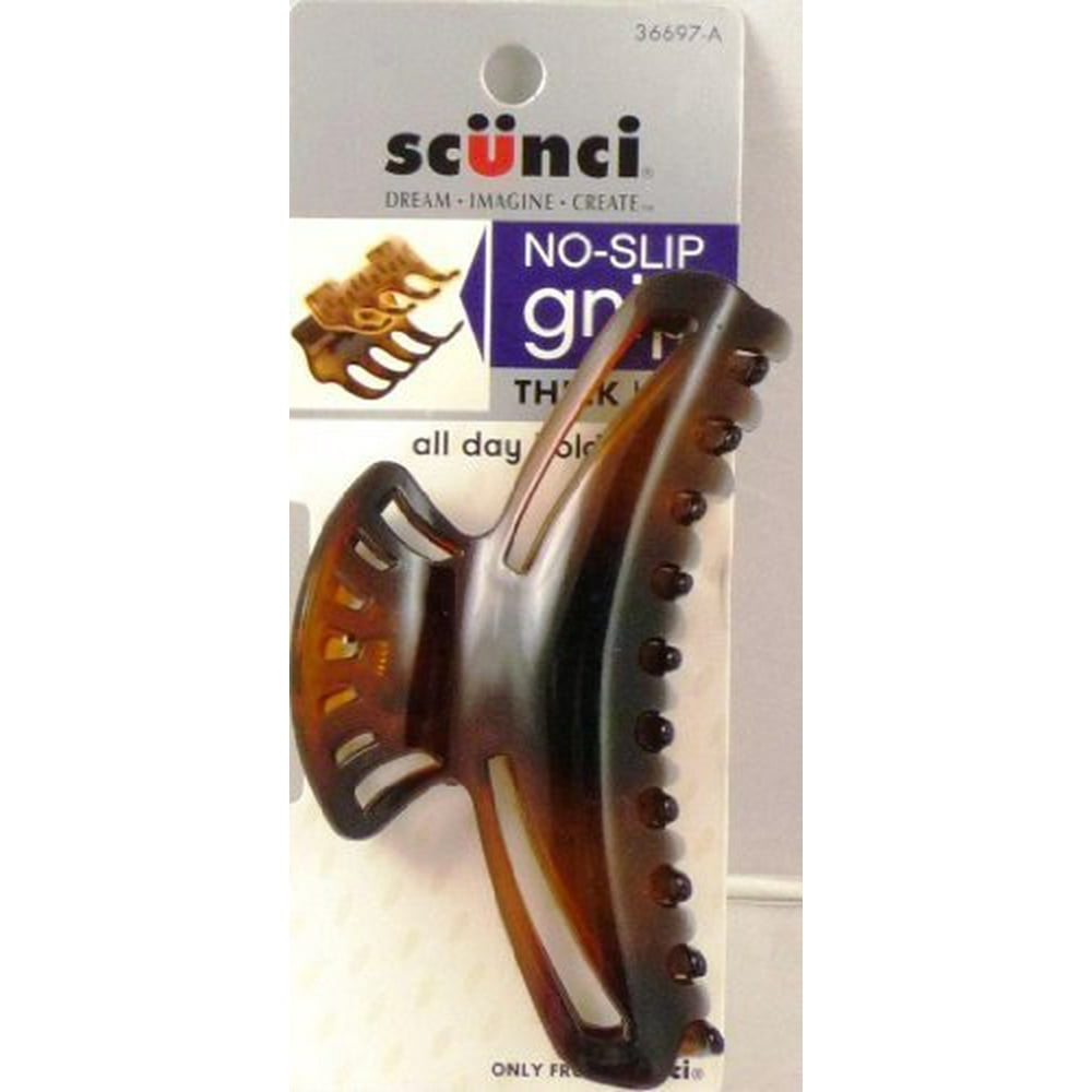 No Slip Grip All Day Hold Hair Claw Clip Jaw for Thick Hair by, Scunci