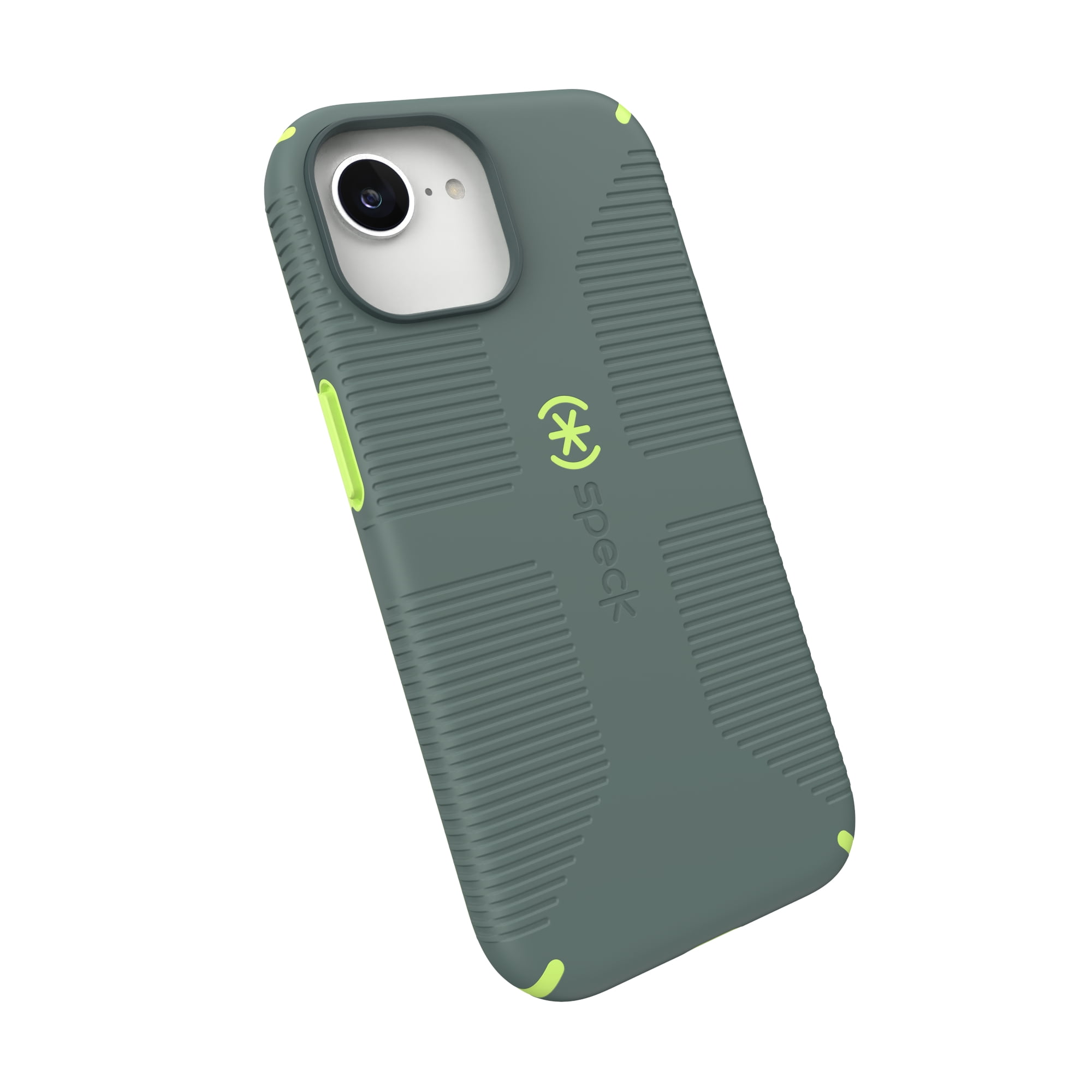 iPhone 16e/15/14/13 CandyShell Grip with MagSafe in Neo Drab and Glow Green