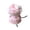Pink, variant on Knitted Puff Flower Bouquet, Handmade Crochet Artificial Flowers for Valentine Day, Decorative Faux Floral Arrangement for Home, 5.1in Plush Blossoms