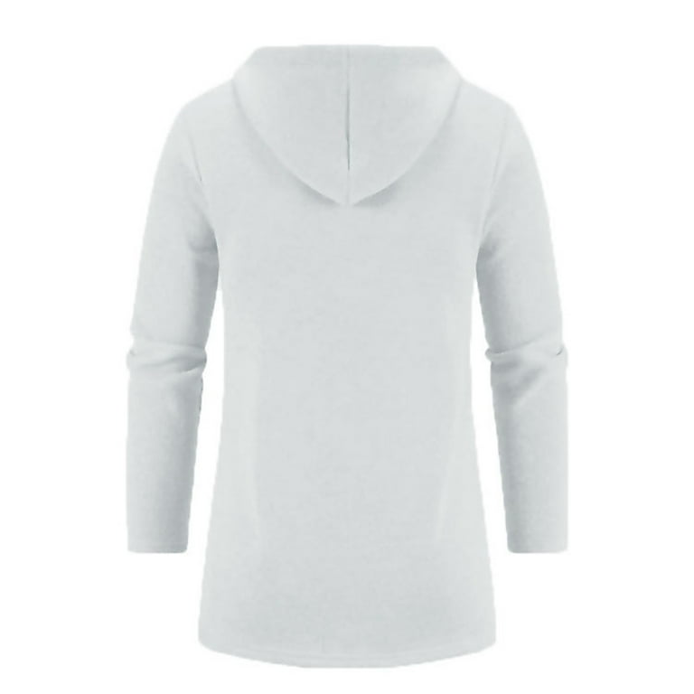 Dxzfnsa Long Cardigan for Men Mens Plus Size Solid Color Open Front Draped Coats Thin Velvet Long Sleeve Hooded Sweaters with Pockets