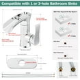 thumbnail image 4 of PARLOS Single Handle Waterfall Bathroom Faucet with Water Supply Lines,Polished Chrome, 4 of 7