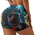 thumbnail image 2 of Kdxio Underwater Office Diver Print Workout Shorts for Women Seamless Soft Smooth Gym Yoga Scrunch Active Shorts, 2 of 5