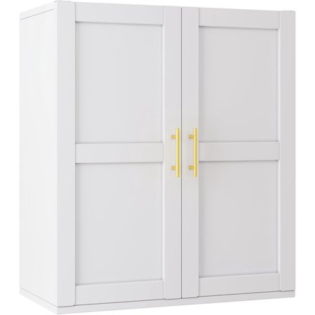 Metal Over The Toilet Storage Cabinet, 23" H Bathroom Cabinet Wall Mount with 2 Adjustable Shelves, Medicine Cabinets for Bathroom-White