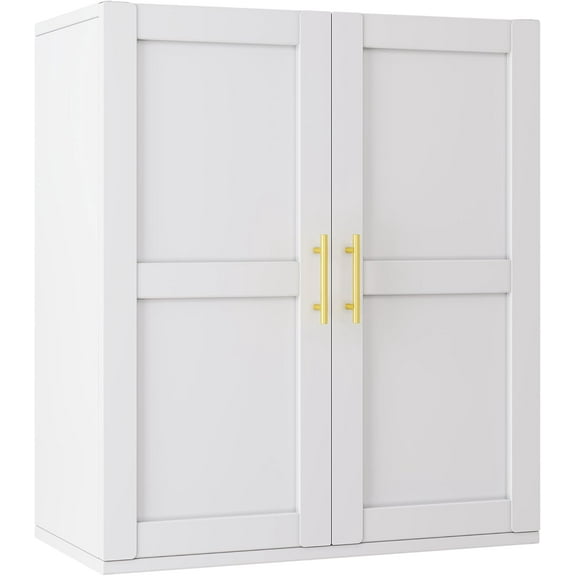 Metal Over The Toilet Storage Cabinet, 23" H Bathroom Cabinet Wall Mount with 2 Adjustable Shelves, Medicine Cabinets for Bathroom-White