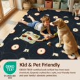 thumbnail image 4 of Design&I 3'x5' Washable Throw Rug Ultra-Thin & Non-Slip Skid-Resistant Small Wet Vintage Vinyl Gramophone Arrangement Disc Geometric Balanced for Entryway, Kitchen, 4 of 7