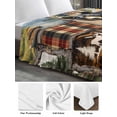thumbnail image 5 of Twin Size Flat Sheet Only, Vintage Black Bears Soft Brushed Microfiber Bed Sheets, Abstract Country Plaid Fish Retro Hotel Quality Breathable Bedding Top Sheet, Easy Care, 66"x96", 5 of 9