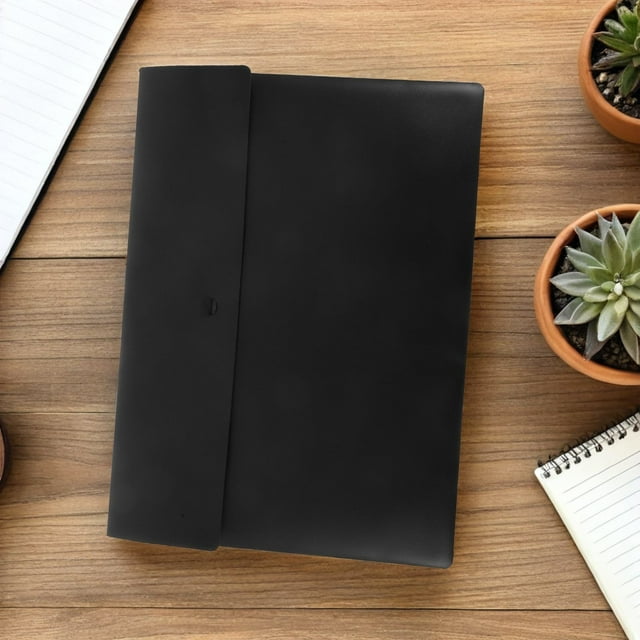 BESTYASH 10Ud Bolsas Plásticas Para Documentos Negras Con Botón Para Seguro Y Organización Profesional