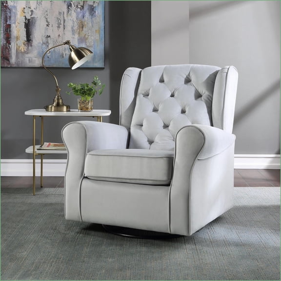 Glider Chairs with Swivel & Glide Function | Light Gray | Fabric