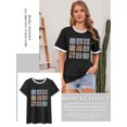 thumbnail image 2 of ZXSXSY Women's Graphic Tees Floral Print Tops Color Block Crew Neck Short Sleeve Casual T-Shirts, 2 of 7