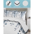 thumbnail image 4 of Blue Eucalyptus Leaves Summer Quilt Set Twin Size, Soft Microfiber Quilted Bedding Set with 2 Pillow Shams, Summer Farmhouse Botanical Lightweight All Season Bedspread Coverlet for Bedroom 68"x86", 4 of 6