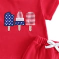 thumbnail image 4 of Toddler Baby 4th of July Outfit Boy USA Flag T Shirt Top Shorts Sets Cute Summer Clothes,Red, 4 of 4