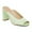 Green, variant on XYD Women Chic Square Peep Toe Mules Slip on Chunky Block High Heels Shopping Daily Dressy Slide Sandals Size 7 Pink