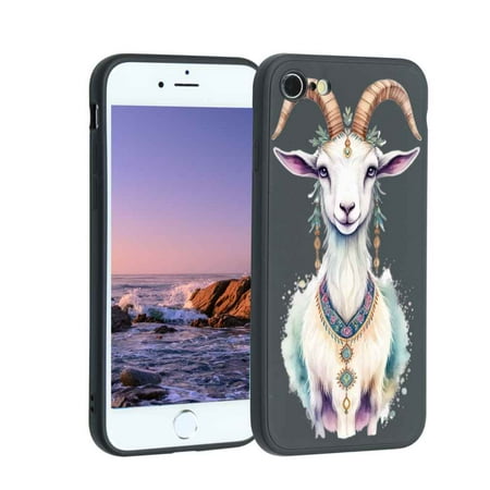a-cute-boho-Goat-221 phone case for iPhone 8 for Women Men Gifts,Flexible Painting silicone Anti-Scratch Protective Phone Cover