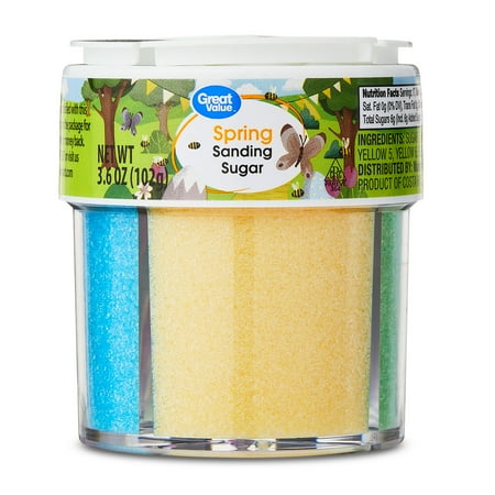 Great Value 4-in-1 Spring Pastel Sanding Sugar Pieces, Dessert Sprinkles and Decorations, 3.6 oz