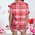thumbnail image 7 of vigerkar Womens Cute Satin Pajama Set Print Short Sleeve Sleepwear Button Down Pjs Shorts Set Loungewear (Hot Pink, M), 7 of 7