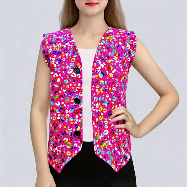 Chaquetas y abrigos casuales sin mangas y sin capucha Abrigo brillante de rendimiento para niños Top sin mangas para niños y niñas Top de poliéster para niños