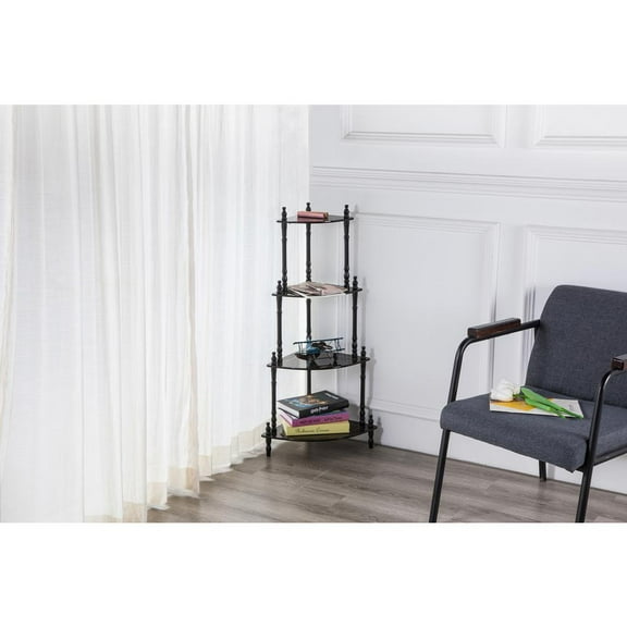 Ore International 39" Cherry 4-Tier Corner Stand