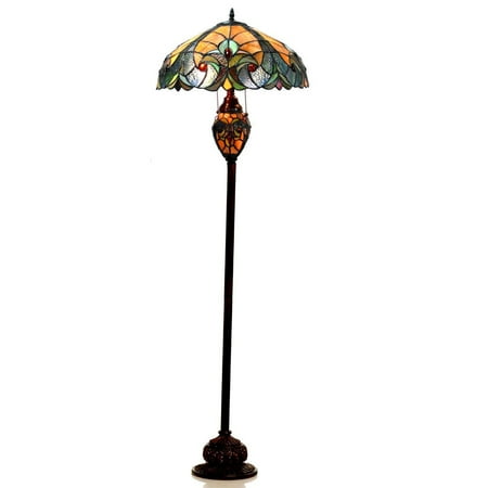 - Chloe Tiffany Style Victorian Design 3-light Dark Bronze Floor Lamp