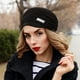 thumbnail image 5 of Guardurnaity Gorros de boina para mujer, gorros con estilo, gorros informales con estilo, gorro octogonal clásico, boinas plisadas con visera, ropa Sombreros Negro, 5 of 6