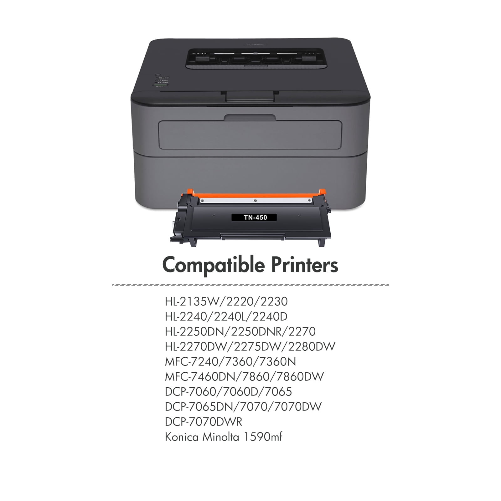 Amstech Compatible for Brother TN450 TN-450 TN420 TN-420 Toner Cartridge Black HL-2270DW HL-2280DW HL-2240 MF7860DW MFC-7360N DCP-7065DN MFC7860DW Intellifax 2840 2940 Printer Ink (4-Pack)