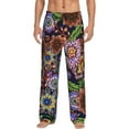 thumbnail image 2 of Goofa Vintage Floral Printed Soft Pajama Pants for Men, Wide Leg Comfy Casual Lounge Yoga Pants-X-Large, 2 of 9