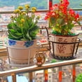 thumbnail image 7 of Hanging Railing Planters Baskets Art , Flower Stands Balcony Flower Pot Holders Plant Iron Racks Fence Metal Potted Stand Mounted Balcony Round Plant Shelf Container Box,Garden Steel Pots,8.66 in., 7 of 7