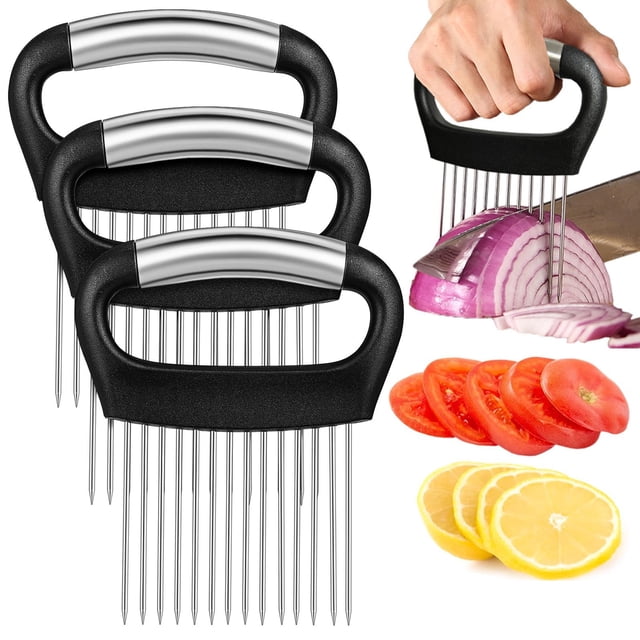 unbranded 3Ud Herramienta De Para Cebolla Y Carnes Acero Inoxidable Con Mango Antideslizante Para Cocina