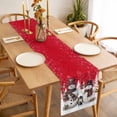 thumbnail image 3 of Red Christmas Table Runner 70 Inches Long Farmhouse Dress Scarves, Snowman Snowflake Winter Birds Dining Tablerunner for Coffee Table/Kitchen Island/Party Décor, 13" x 70", 3 of 8
