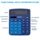 thumbnail image 3 of Calculadora de escritorio Uxcell, 12 dígitos, gran pantalla LCD, calculadora electrónica de energía solar, doble alimentación, azul oscuro, 3 of 6