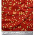 thumbnail image 1 of Soimoi Red Cotton Poplin Fabric Clover Floral Print Sewing Fabric Yard 56 Inch Wide, 1 of 3