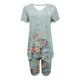 thumbnail image 4 of Blusas para Mujeres Casual Cuello en V Impresión de Manga Corta Blusa Y Pantalones Cortos Dos Piezas Pantalones Conjunto, 4 of 4