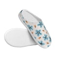 thumbnail image 3 of KLL Flower Leaves Pattern Adult Unisex Cozy Slippers,Fuzzy Slip-on Slippers TPR Sole Slippers Comfort Plush Home Footwear for Indoor & Outdoor-37/38, 3 of 7